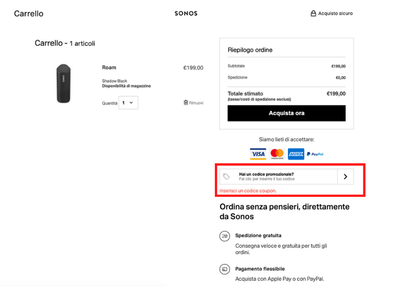 Sonos codice sconto