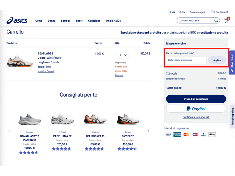 ASICS codice sconto