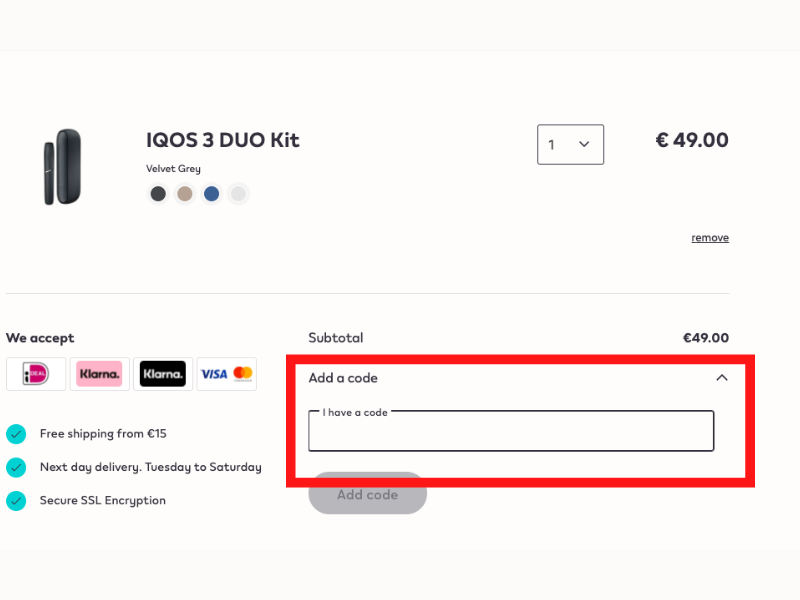 Iqos codice sconto