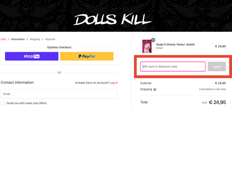 Dolls Kill codice sconto