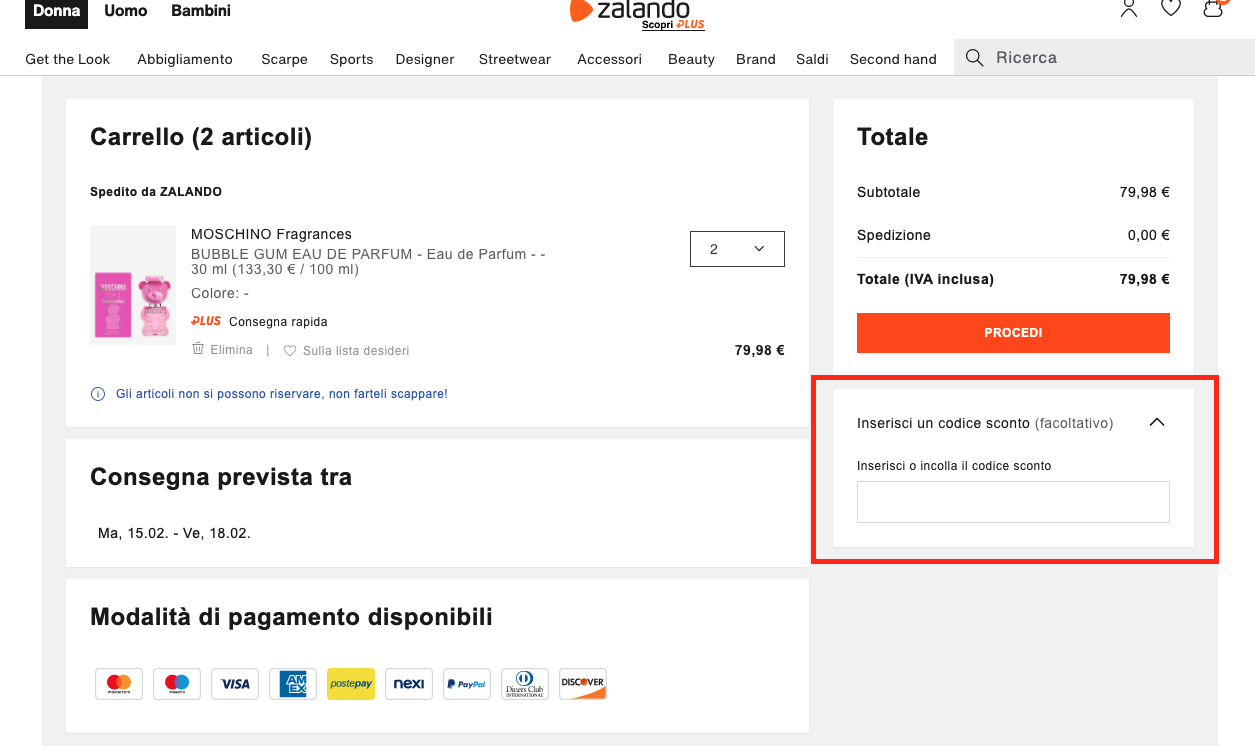 Zalando codice sconto