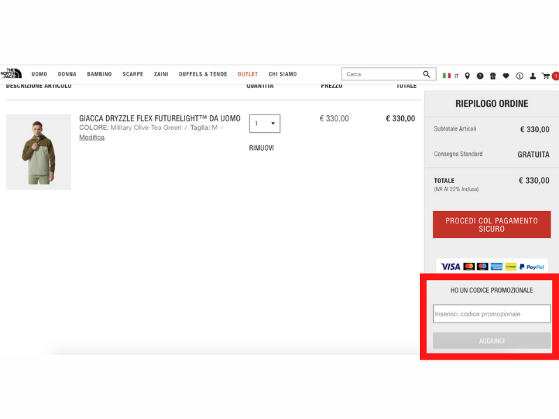 The North Face codice sconto