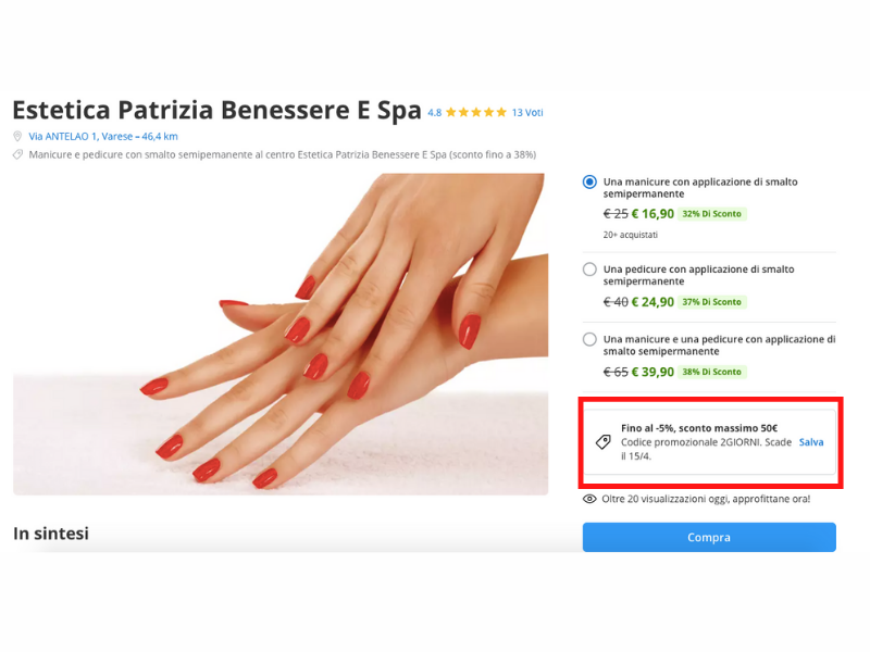 Groupon codice sconto