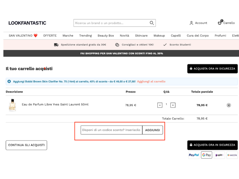 Lookfantastic codice sconto