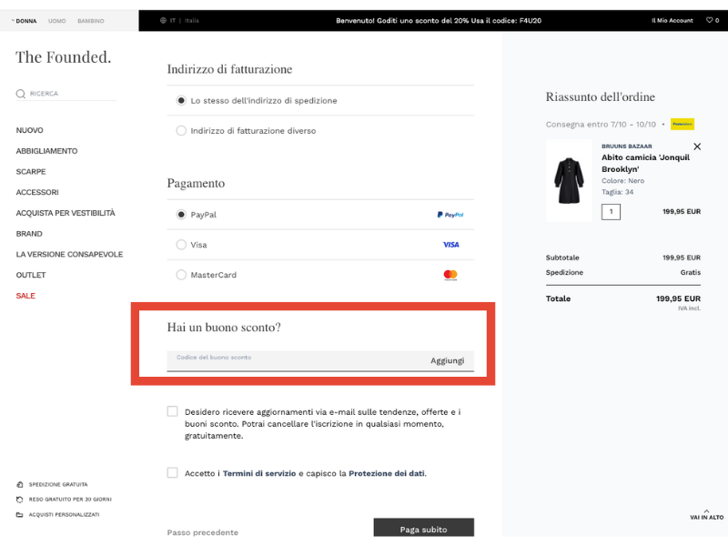 The Founded codice sconto