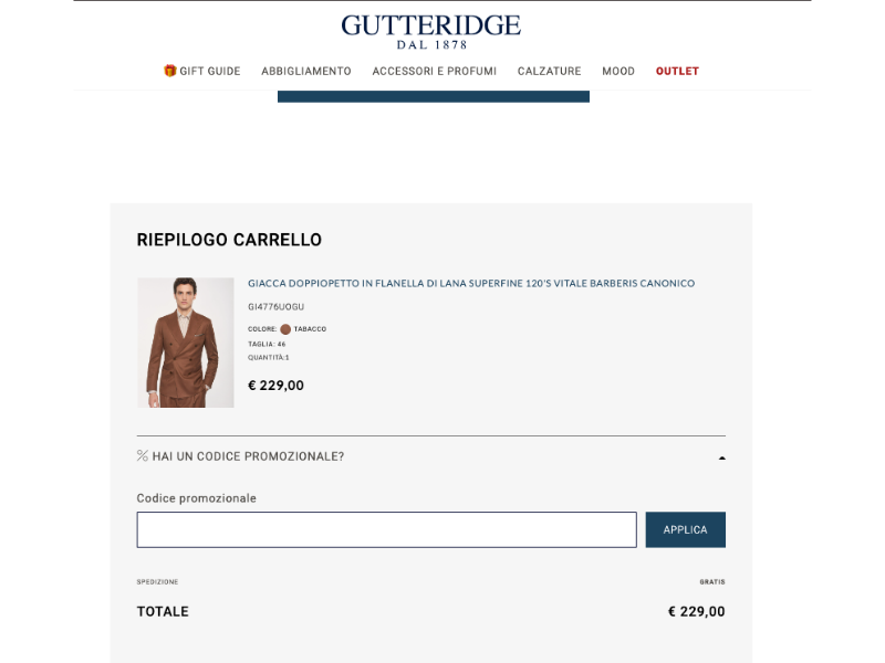 Gutteridge codice sconto