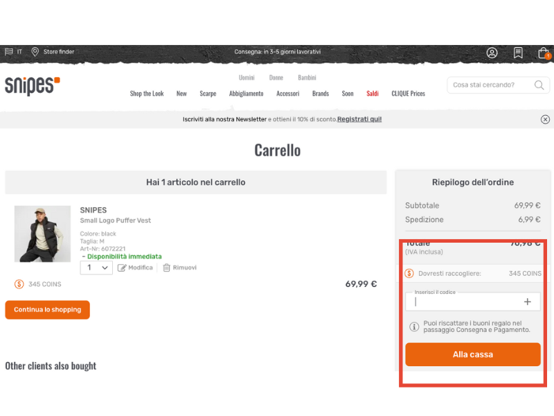 Snipes codice sconto