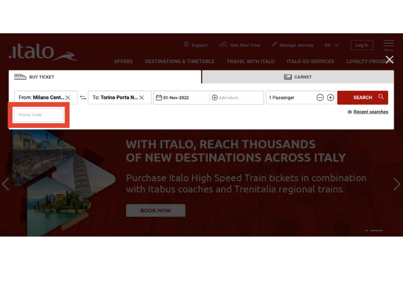 Italo Treno codice sconto