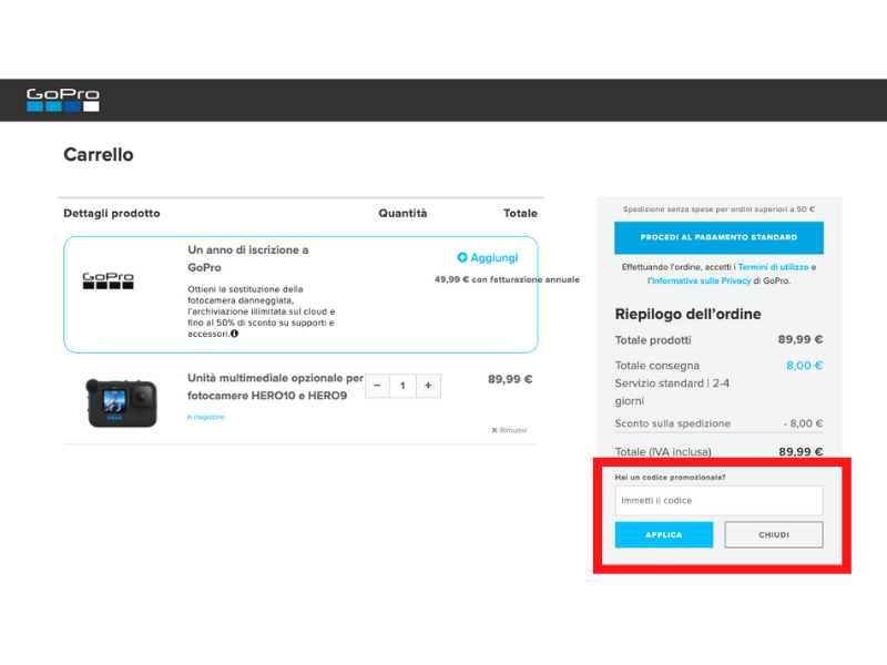 GoPro codice sconto