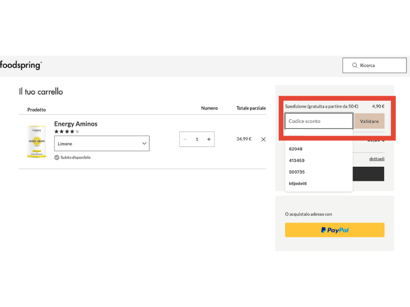 Foodspring codice sconto
