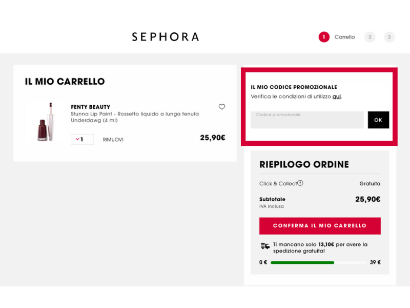 Sephora codice sconto