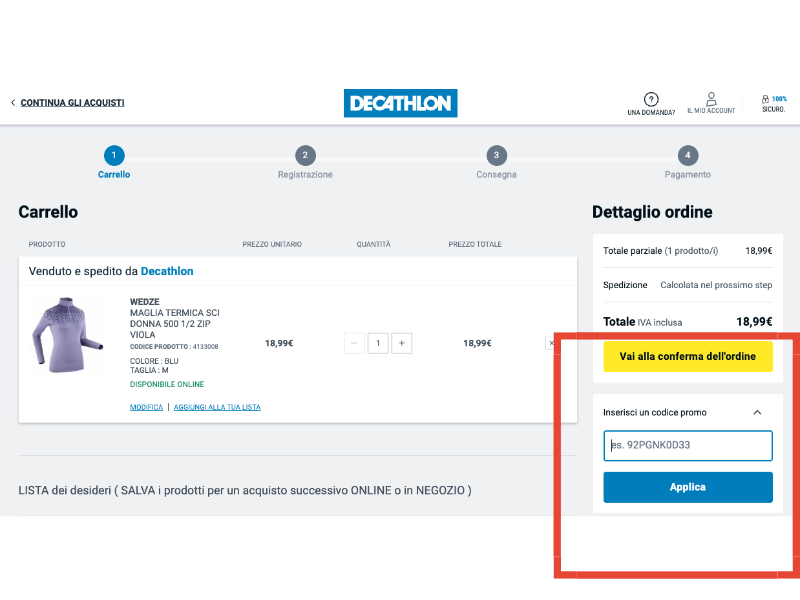Decathlon codice sconto