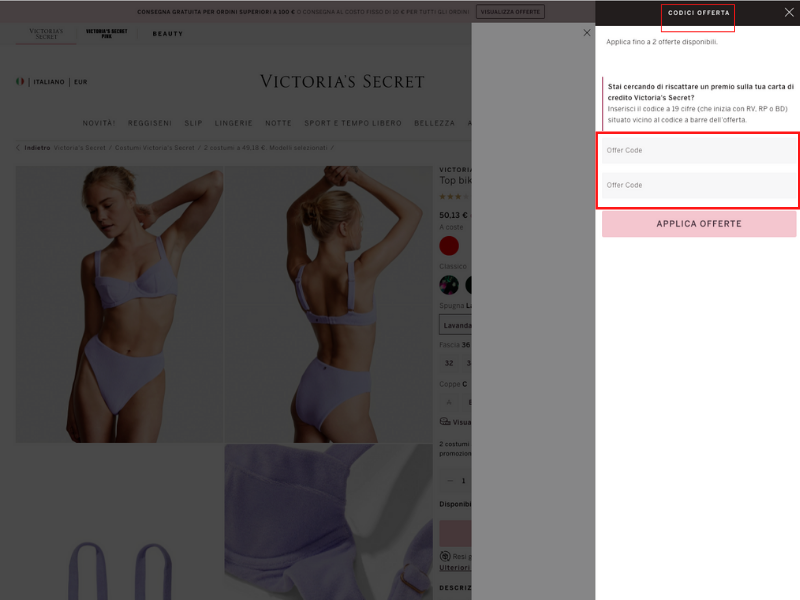 Victoria's Secret codice sconto